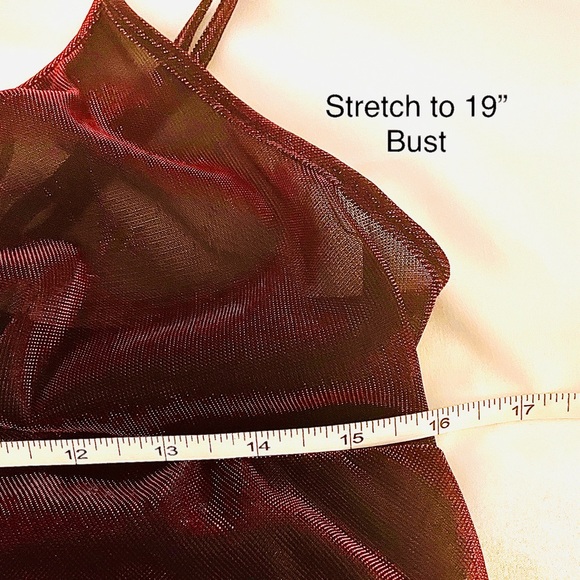 Metallic Sheer Gillian and O’Malley Red Glimmering Baby Doll Lingerie NEW No Tag - Picture 6 of 8